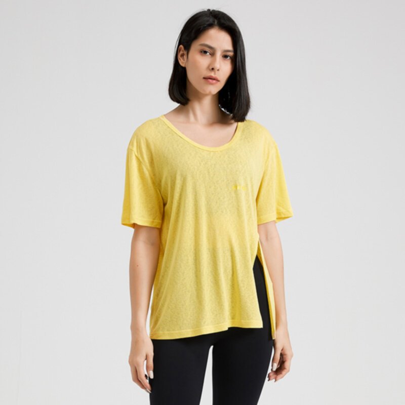 Summer loose large round neck color t-shirt